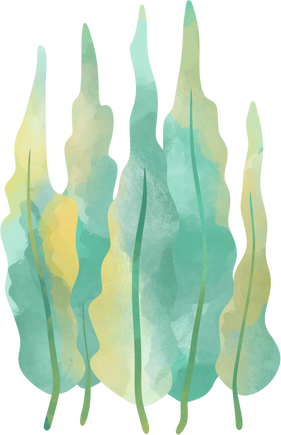 Cartoon underwater illustration, seaweed